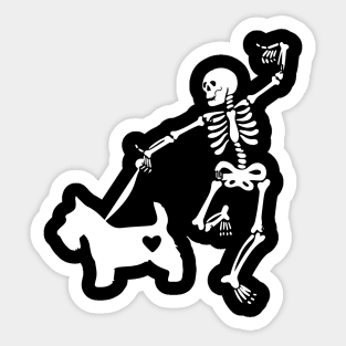 Scottie skull halloween Scottish Terrier Sticker